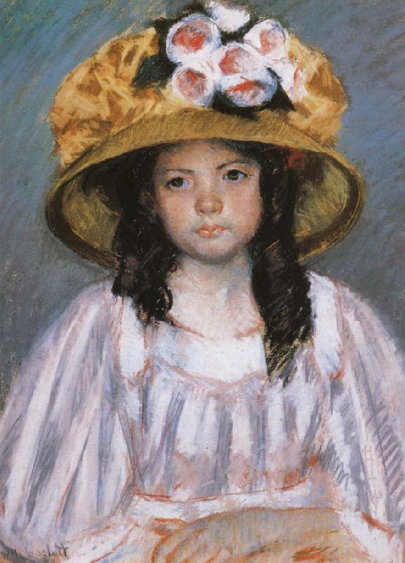 Mary Cassatt Fillette au Grand Chapeau France oil painting art